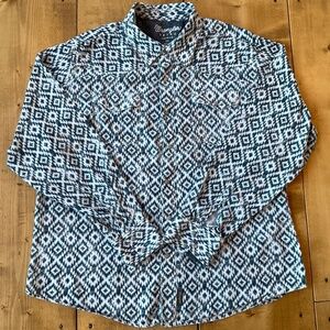 WRANGLER RETRO MENS PEARLSNAP FRONT WESTERN COWBOY  LONG SLEEVED XX-LARGE EUC